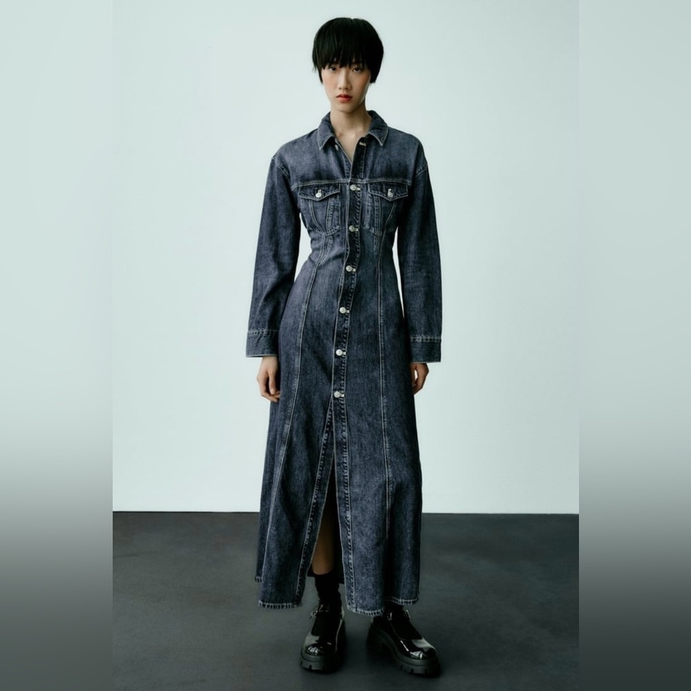 NWOT and NWT Zara TRF Long Maxi Denim Dress Sz S and L 5252 284